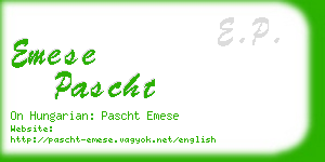 emese pascht business card